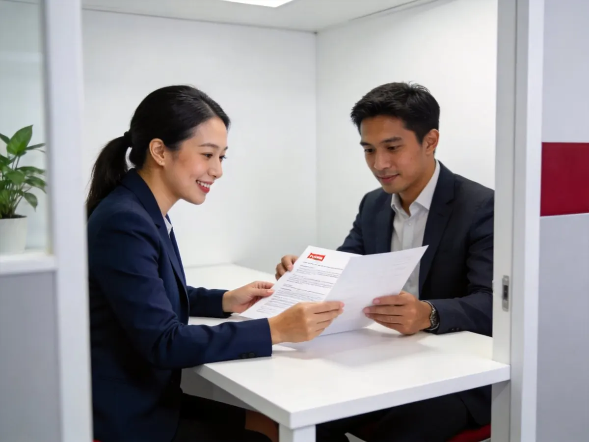 A case officer reviewing a client's file